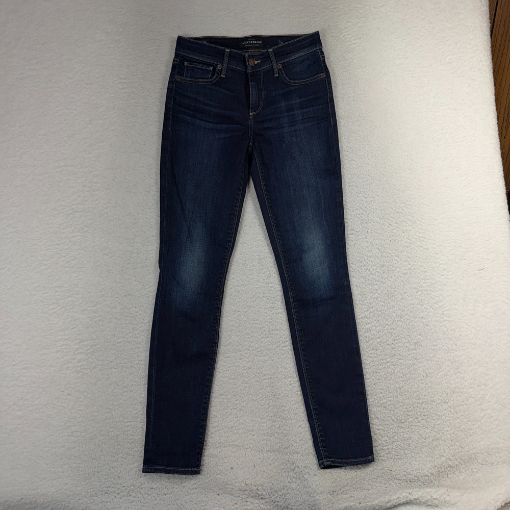 Lucky Brand Orta Jeans Women's 0/25 (26x29) Ava Skinny Ankle Blue Dark Stretch